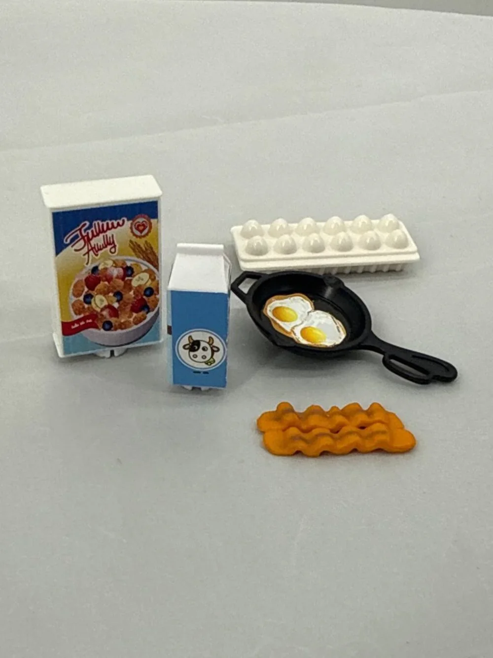Barbie Breakfast Food Lot Mini Cereal Milk Eggs Bacon 90s Mattel Toy